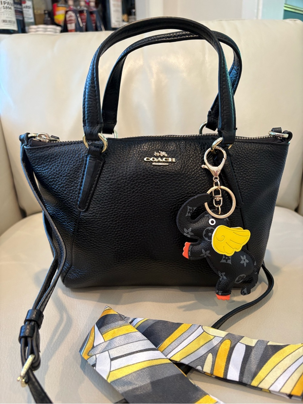 Coach Black Pebbled Leather Satchel and Crossbody bag